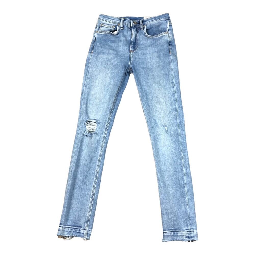 RAG & BONE Light Wash High Rise Ankle Skinny Distressed Carson Style Size‎ 24